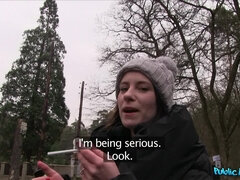 Public Agent - Pretty Babe Stuffs Her Cunt With Stranger's Dick For Fun 1