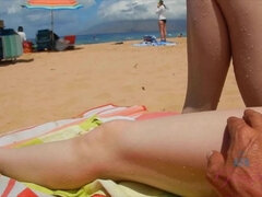 Leie, Strand, Bikini, Besamung, Flashen, Im freien, Pov, Öffentlich