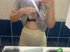 Enthousiasteling, Badkamer, Buiten, Slipje, Openbaar, Kut duiken, Russisch, Kousen