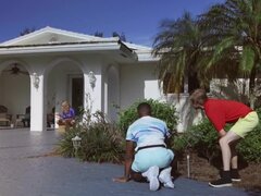 Woman catches the black prankster and enjoys his young cock