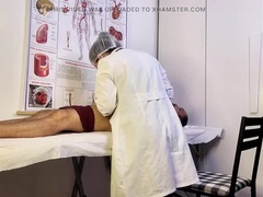 Leie, Grosser schwanz, Braunhaarige, Prüfung, Handjob, Hd, Krankenschwester, Eng