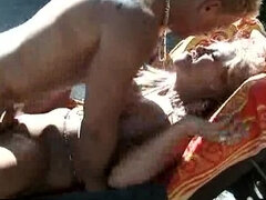 Classic Blonde Stepmom Fucked Hard by the Pool