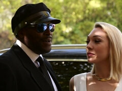 Blonde woman is fucking a black guy