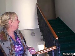 큰 가슴, 할아버지, 할매, 거대한, 나이든, 청소년, 가슴으로 조이기, 젖가슴