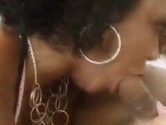 Sinnamon Love sucks and masturbates in an interracial fuck with a black cock