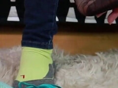 Amateur, Fetiche de pies, Jeans, Nylon, Calcetines, Solo