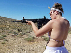 Shooting guns, desert fuck, guns