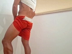 Stor kuk, Knubbig, Sperma shot, Homosexuell, Onani, Utomhus, Offentlig, Spansk