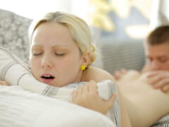 Awesome miniature blonde model Mirta fucked in the sideways pose