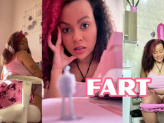Chubby Ebony Giantess Fart Domination Punishes Tiny Man