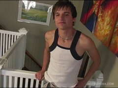 Brian Beckham stands at 5' 9", weighs 150 lbs and packs a very nice 7 inch cock. This hot 20-year-old works at a men's health club.
