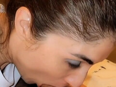 Sloppy Blowjob, Handjob and Cumshot Fail Ends with Licking up Cum