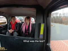 Identical Sisters Lady Zee & Sandra Zee Fuck Cabbie in Fake Taxi - Rough Public Sex & Deepthroat
