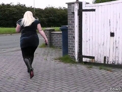 Stranger fucks chubby blonde