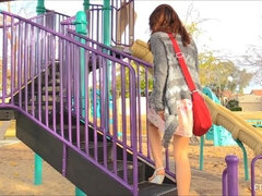 Nahaufnahme, Extrem, Faustfick, Klaffend, Orgasmus, Öffentlich, Weibliche ejakulation, Strümpfe