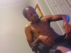 Wank, big black dick, solo masturbation