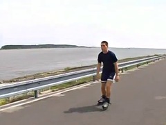 Skater guys giving blowjob in the park