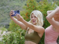 Good blondes Serene Siren and Jazlyn Ray are enjoying lesbian sex