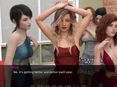 Hot girls in steamy group action