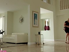 Codey Steele's big tits and ass get covered in creamy Valentine jizz by his stepmom's big tits & ass