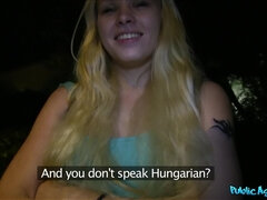 Leie, Blondine, Blasen, Hotel, Im freien, Pov, Öffentlich