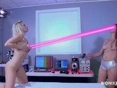 엉덩이, 키스, 레즈비언, 대단히, 자연의 가슴, 보지, 면도된, 청소년