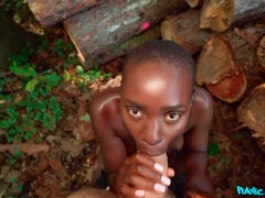 Svart, Avsugning, Doggystyle, Ebenholts, Handjobb, Mellanrasig, Milf, Utomhus