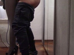 足, ヒール, 人妻の, 淫乱熟女, オーガズム, 穴開きパンティ, スパンデックス