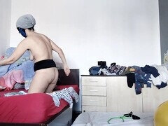 Bundão, Boquete, Casal, Masturbação, Latina, Orgasmo, Solo chão, Meias finas