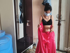 Desi Bhabhi Changing Clothes in Front of Devar.