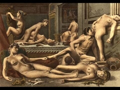 양성적인, 오랄섹스, 흑갈색 머리, 페티쉬, 머리카락이 많은, 수음, 스타킹, 빈티지