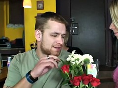 Blonde sucks boners in the club