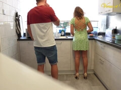 I Slowly Seduced And Fucked My Friends Wife In The Kitchen,cuckold Didnt Knew I Cum On His Wife!