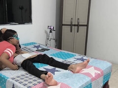 My New 18 Year Old Girlfriend Licks and Sucks My Big Brown Submissive Cock