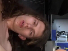 Young Blonde French Twink with Long Hair Bought His First Dildo and Tries It for the First Time