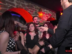 Latin teen in latex publicly pussy n throat fucked in group