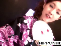 Gorgeous Asian strips off her kimono to have some fun