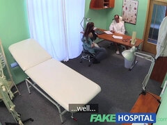 Slim patient begs for a hard fuck after catching doctor in the act