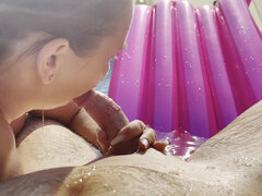 Amatéři, Kuřba, Brunetka, Pár, Nahé, Venku, Bazén, Různé pohledy