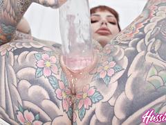 Duży kutas, Para, Hardcore, Hd, Wielorasowy, Rudowłosa, Tatuaż