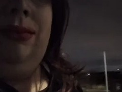 Leie, Britisch, Geschnappt, Crossdresser, Europäisch, Lingerie, Im freien, Transfrau