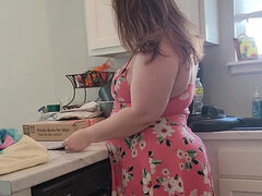 Bbw stor vacker kvinna, Hemmagjord, Kök, Milf, Solo