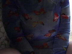 Americano, Maduro, Al aire libre, Público, Coño, Vibrador