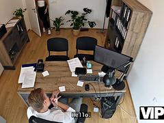VIP4K. Petite and hot pussy conquered the bank manager