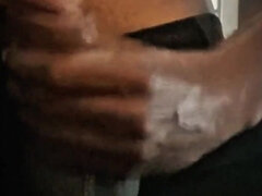 Stroking My Big Black Cock Moaning Orgasms