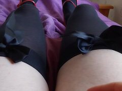 Selbstgemacht, Lingerie, Masturbation, Reif, Solo, Strümpfe