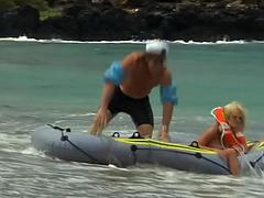 Velik kurac, Velike joške, Blondinka, Fafanje, Zunaj, Joške