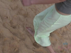 Amatør, Strand, Komme i munden, Fisse, Barberet, Bryster, Snugkigger, Våd