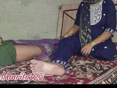 Gorgeous Indian maid Amrita enjoys a steamy session in the bathroom