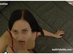 Amatør, Pik sutte, Brunette, Sædskud, Komme på ansigtet, Tysk, Pov